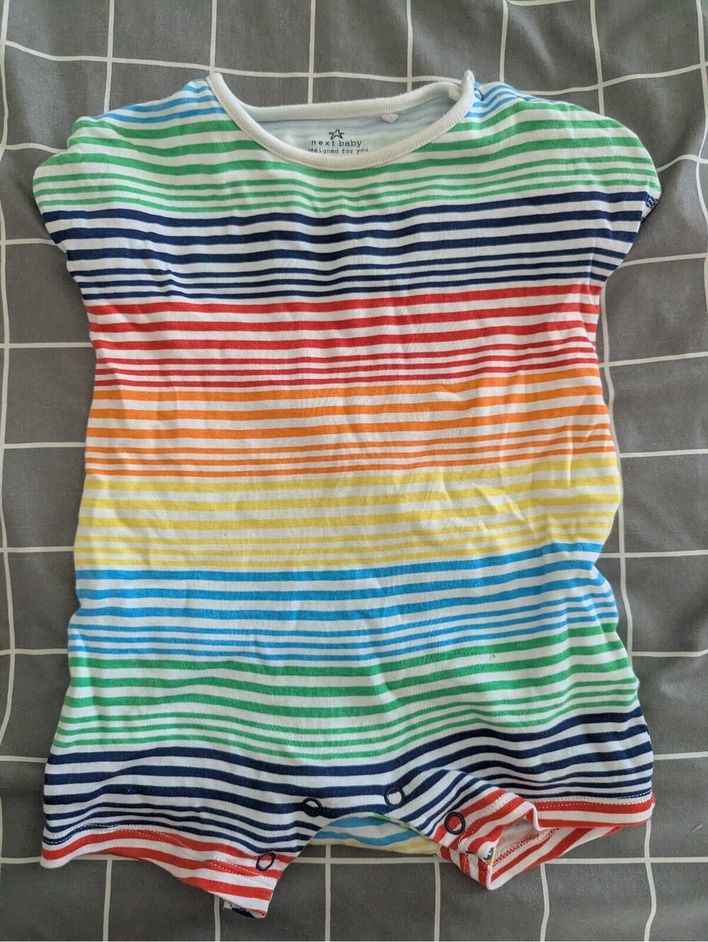 Next rainbow striped romper